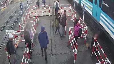 Almost gets hit by a train (Argentina) 