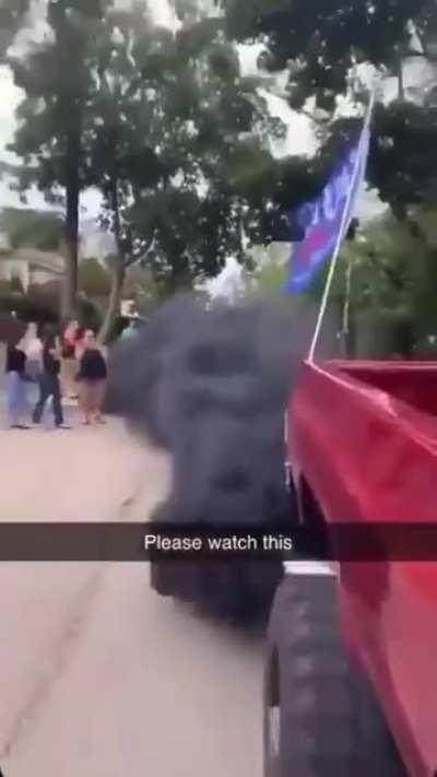 Trump supporter coal rolling.