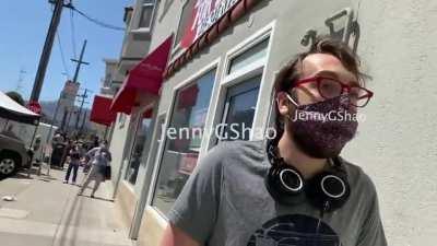 Man is confronted for stealing signed petitions for the recall of several members of the San Francisco Board of Education for failing to re-open schools 5-30-2021