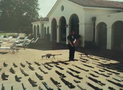 Drake posing in front of a sea of shwammies after suing K-Dot over fear of his safety from a diss track.
