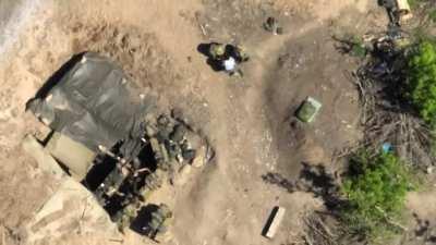 RU positions bombed by home made drone. Dated 9th of May.