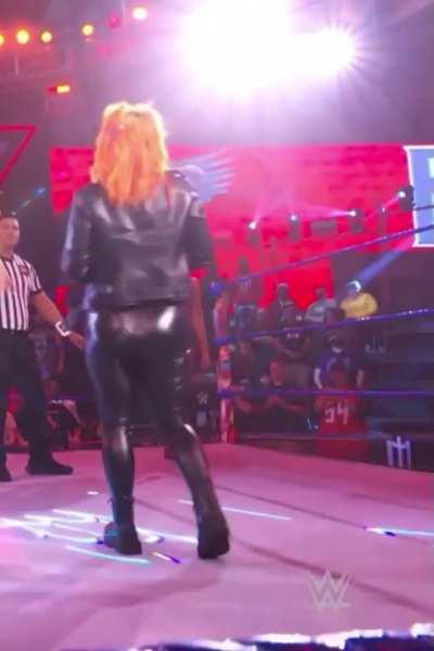 GiGi in black leather pants