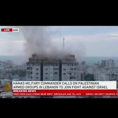 Roof knock at palestine tower caught on aljazeera