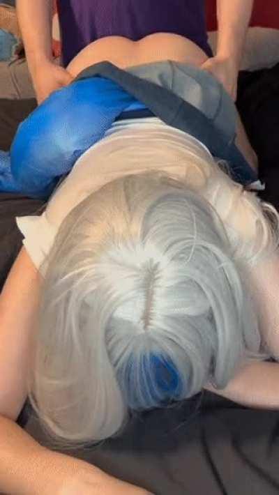 Gawr Gura returns in a different outfit to have some fun with assjob doggy and thighjobs! A 💙🦈