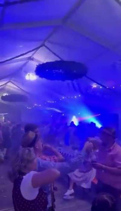 Nazi marching song and Nazi salutes. Bautzen Germany Octoberfest.