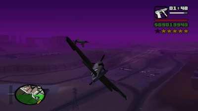 CJ dogfights the two Hydra fighter jets using Rustler