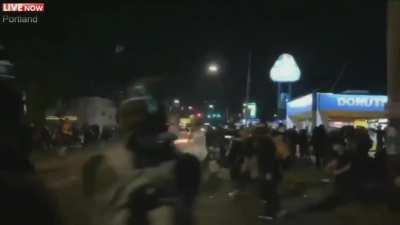 Protesters attack mans truck he gives a short interview at the end - Portland night 70