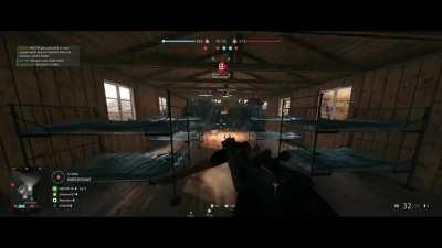 Sometimes you just forget that a wooden building wont keep you safe in Battlefield