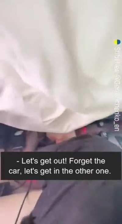 UAF evacuate a elderly woman from her home in the middle of artillery fire.