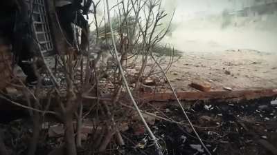 Iraqi police unit on a final stand against ISL before the fall of Anbar province.