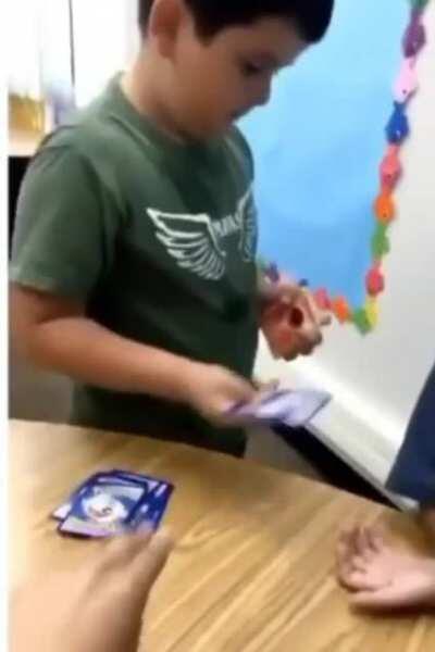 How did he do it?!? Kid does a magic trick.