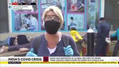 'We've only been here a few hours and have seen half a dozen people die while they wait for treatment.' - Sky News ground report from Delhi