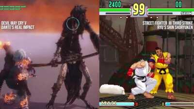 Devil May Cry V x Street Fighter : Super Arts side to side