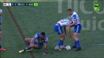 Watene-Zelezniak plays the ball the wrong way