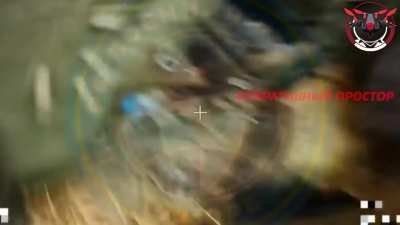 Fiber-Optics FPV drone strikes to finish off a rolled over HMMWV of the UAF in the Lyman direction.