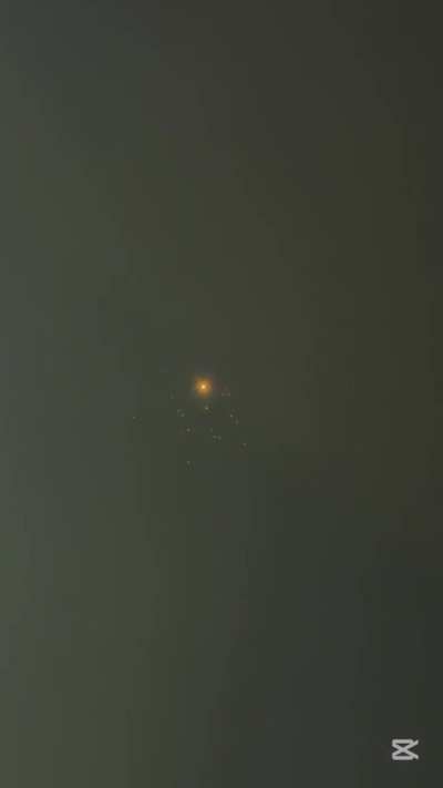 Cluster Missile Submunitions decouple over Tel Aviv, Israel 3/22/26