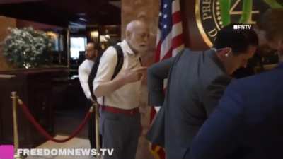 What do you think about this guy defacing Trump’s Presidential seal?