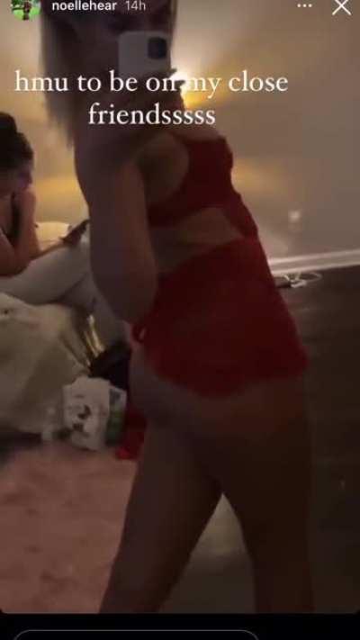Sexiest vids she’s posted ass hanging out of tiny skirt and boobs are being squeezed into the bra