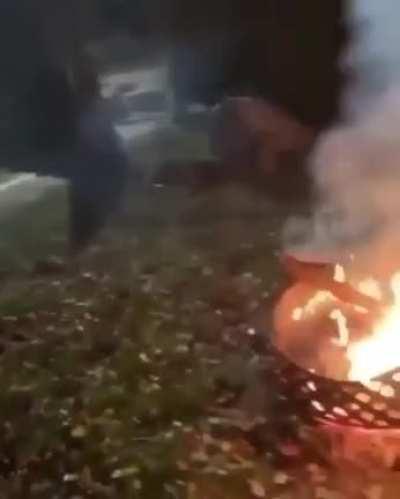 Jumping into fire can only end one way