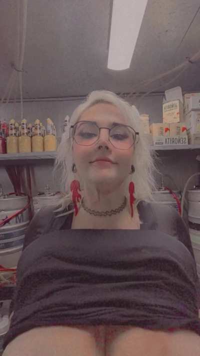 Flashing my tits while working my shift