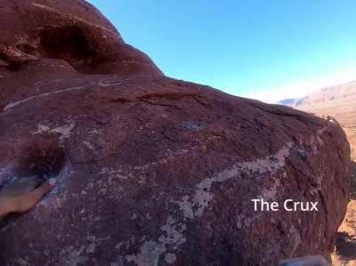 Climbing the famous summit pitch of Ancient Art. An experience I won't forget!