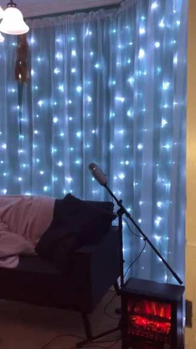 Was told to post this here! My dad built me this hidden bookshelf office.