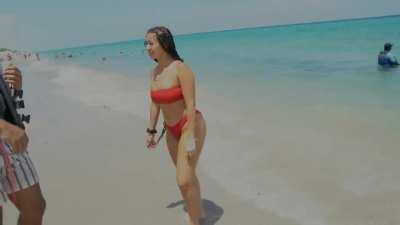 Vacation clip of Jaden Newman on the beach. | Julian's YouTube video