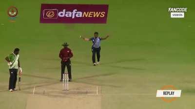 Dancing bowling style of Balaji.