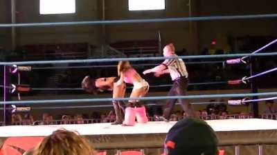 Gail Kim gets those middle rope burns and a slap on the ass for good measure