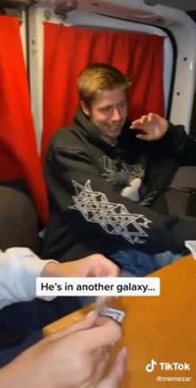 Thinks he's blasting off