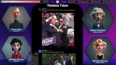 AI Steve Jobs, Albert Einstein, Marilyn Monroe, and MJ reacting live to the Trump shooting