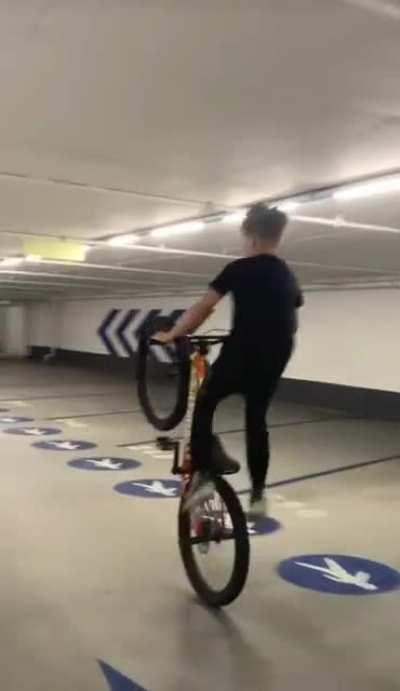 That's one way to stop a wheelie