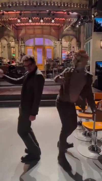 Pedro Pascal and Clicker dancing at SNL