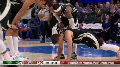 [Highlight] Tre Mann hits the 3PT off the inbound with 12s left but Muscala fouls Grayson Allen prior to the release of the shot