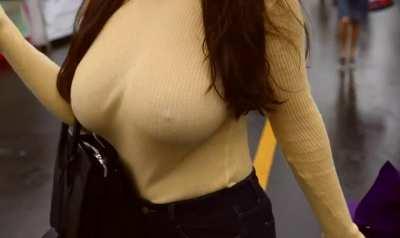 Shaking Her Big Boobs In Public Place