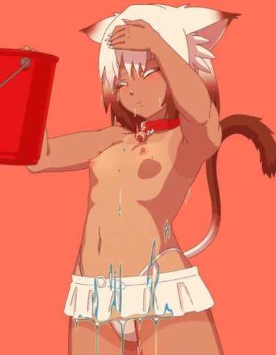 Cat girl needed to cool down.