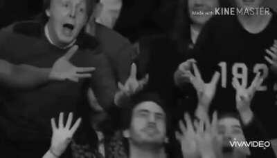 Paul McCartney doesn't get his t-shirt