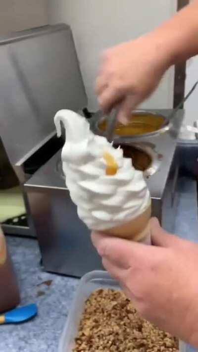 Ice cream with syrup inside!
