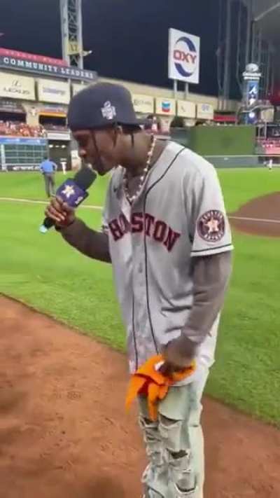 Travis Scott At Houston Astros Baseball Game