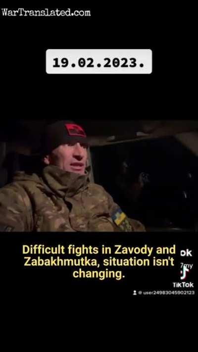 Update from Kiyanyn on the Bakhmut situation. It is for yesterday but was only shared this morning.