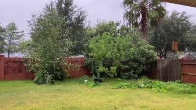 Tropical Storm Beta bringing rain to my backyard [Sound on]