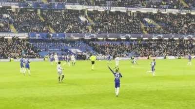 Buildup of Werner’s goal from the stands
