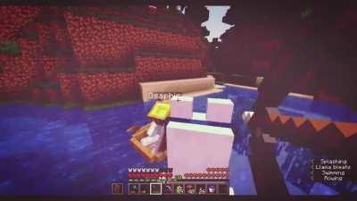 High speed jet skiing in Minecraft