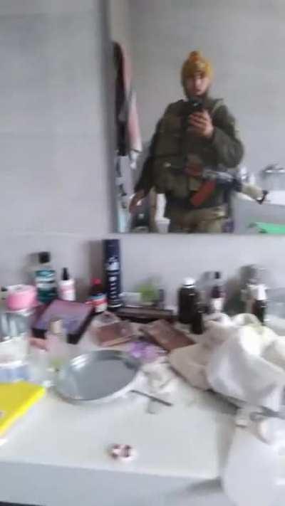 Soldier finds a litter of newborn kittens in a ransacked luxury home