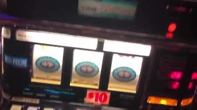 Guy winning the jackpot while streaming live