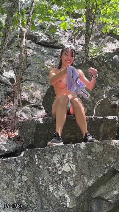 We went on a hike and saw this guy loving her outfit. He sneakily took a pic and I knew immediately so I went up to him and asked if he wanted a better pic ;). He knew the trail well so we found a nice spot to let my wife get WILD 😜. Surely unforgettable!