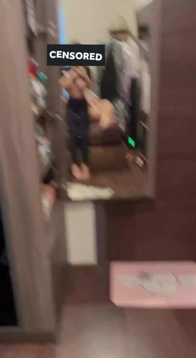 Sliding between Black Lululemon