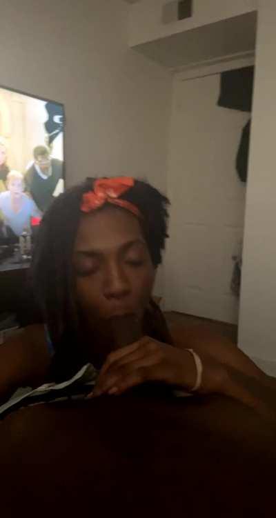 Stuffing big dick in a small mouth 👄