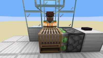 I made a villager work station switcher for every pushable work station block that works with Rays Works new farm. A lot of the redstone is to make it 100% spam proof. It is not perfect but I am not an expert at redstone so I am happy.