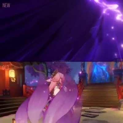 [2.5 Beta Update] Yae Miko's new burst animation vs. her first one.
